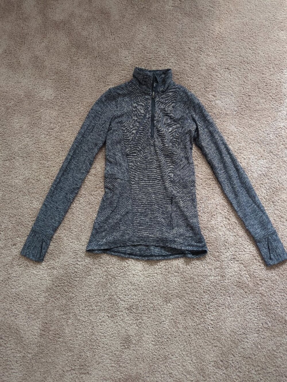 Lululemon Kanto Catch Me 1/2 Zip Quarter Henley Black Heathered Gray Size 2
